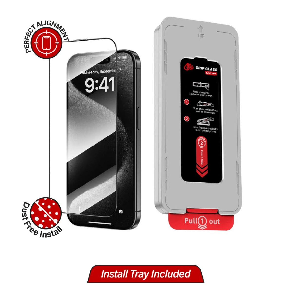 Grip Ultra Tempered Glass Screen Protector for iPhone 16 Pro / 17 (2 Pack)